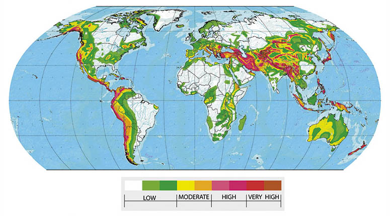 mappa zone sismiche mondo 1